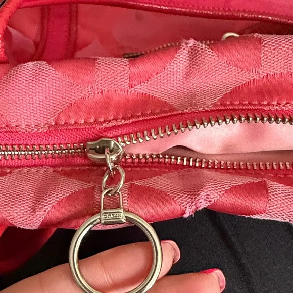 Coach Poppy Op Art Glam Candy Pink Jacquard Tote Shoulder Handbag 13826 2009 Bag - Picture 10 of 12